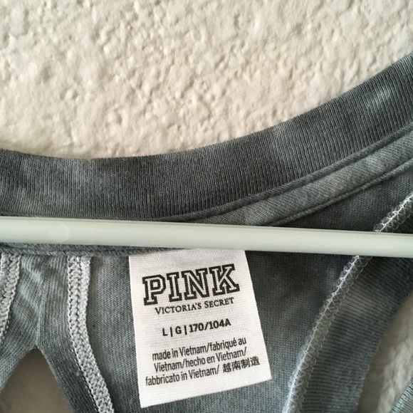 PINK Victoria's Secret Grey & White Tie-Dye Tank Top Large - Picture 5 of 5